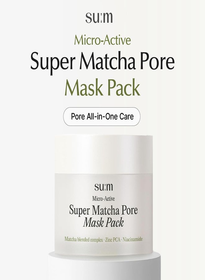 SU:M قناع SU:M Micro-Active Super Matcha Pore Mask Pack (3.38 أونصة سائلة) - قناع لتنقية المسام، والتحكم في الزيوت، والتقشير. يحتوي على مركب ماتشا ممزوج، وزنك PCA، وفيتامين B3 المخمر لبشرة أكثر نعومة ونقاءً - Image 2
